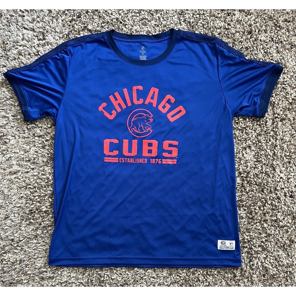 Chicago Cubs True Fan Blue Adult 2XL T-Shirt MLB Short Sleeve